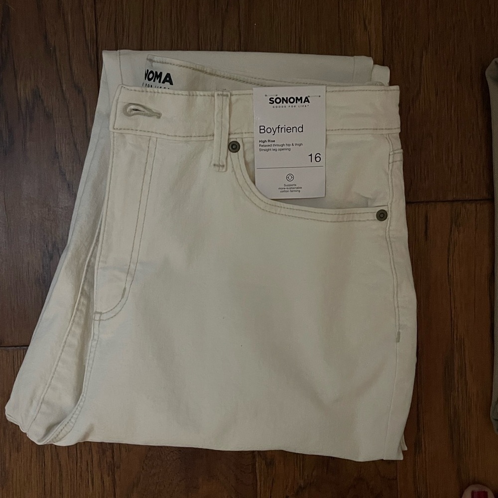 Sonoma Cream Boyfriend Jeans
